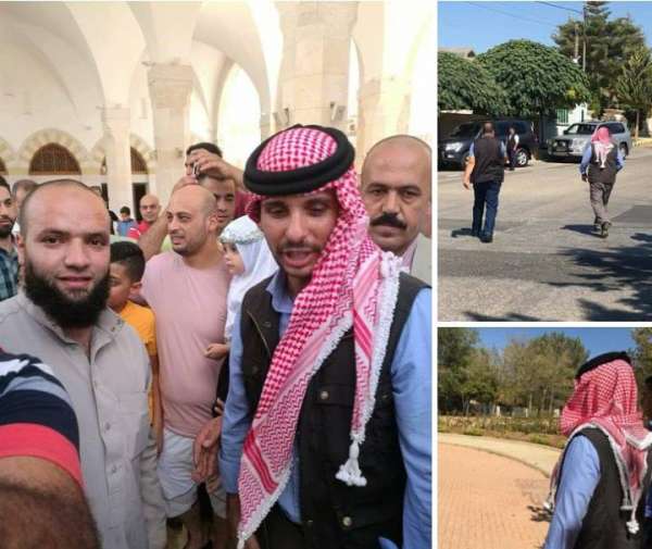 الأمير حمزة بلا حرس في مسجد الملك الحسين