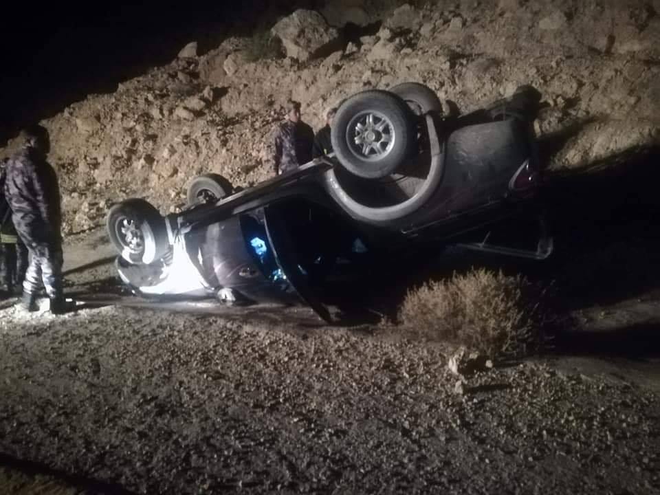 عاجل .. حادث تدهور على طريق الطفيلة الأغوار ..صور