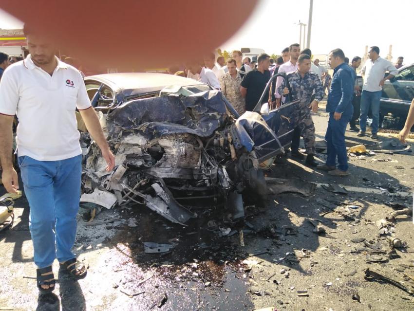 وفاة 5 اشخاص واصابة 3 أخرين بحادث تصادم جديد على الصحراوي