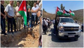 مراسم نقل رفات شهيد اردني الى مقبرة شهداء بيتا بمحافظة نابلس