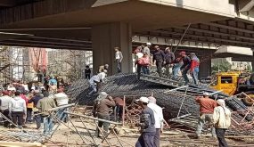 بالفيديو … ثاني إنهيار خلال ٢٤ بمصر ” انهيار بجسر تحت الإنشاء “