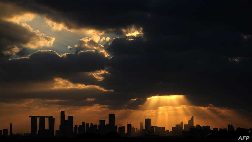A general view of the al-Reem Island in Abu Dhabi on December 12, 2017. (Photo by KARIM SAHIB / AFP)