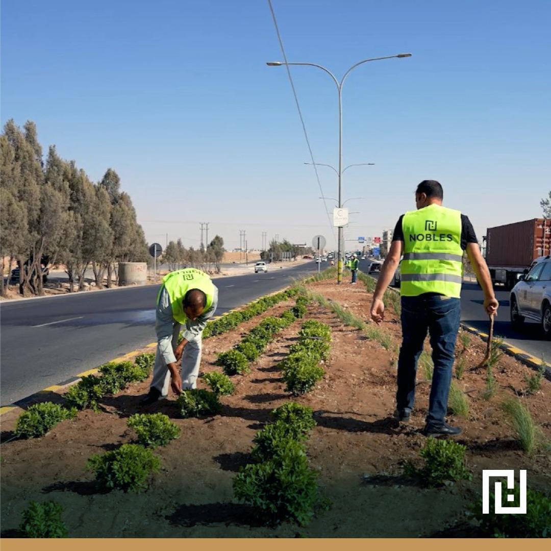 “نوبلز العقارية” وبالتعاون مع “بلدية الجيزة الجديدة” تعيد تأهيل وتجميل مدخل منطقة الجيزة الرئيسي